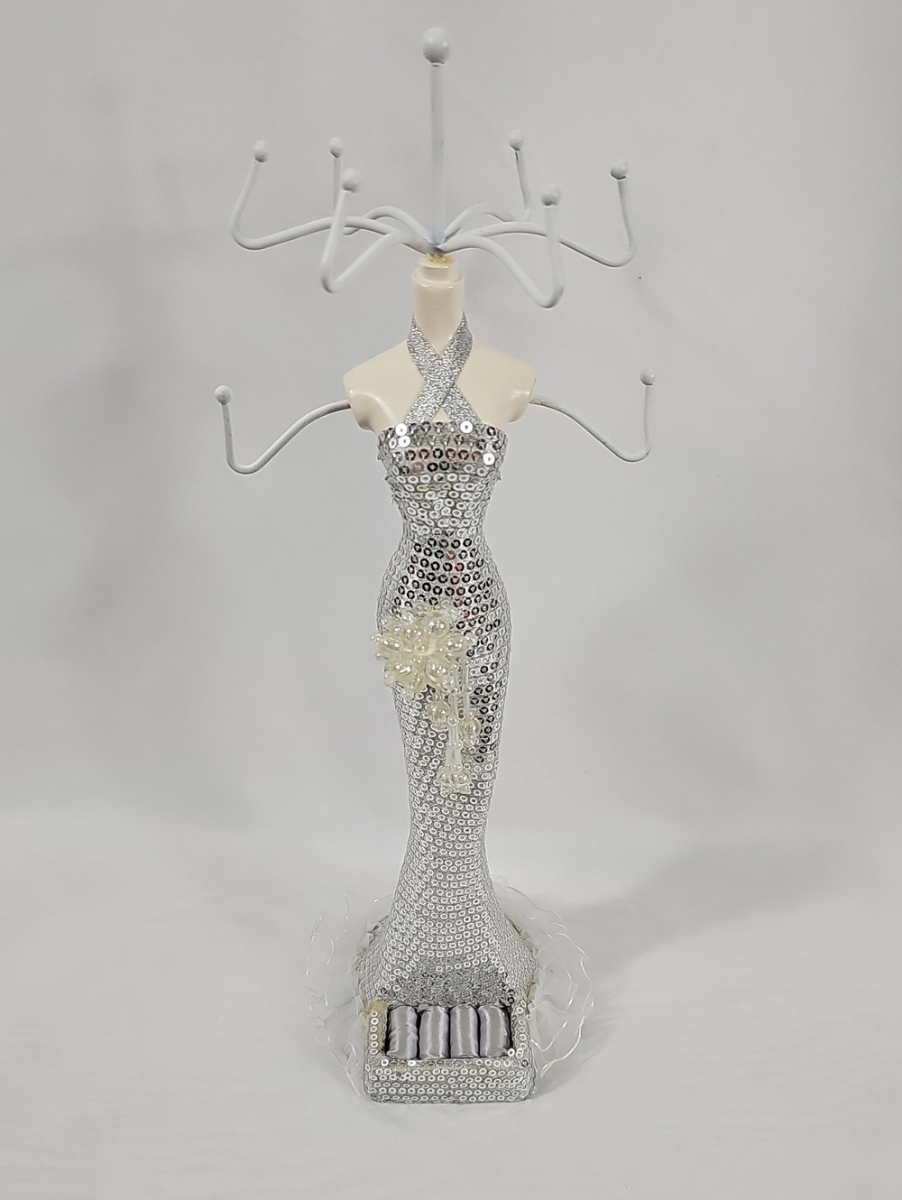 Sparkling Silver Rhinestone Jewelry Stand